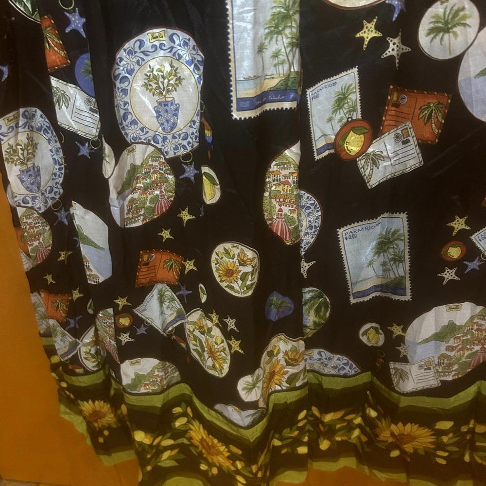 NWT FARM Rio Black Trip Souvenir Maxi Dress Black Large Floral Novelty Print - Picture 7 of 11